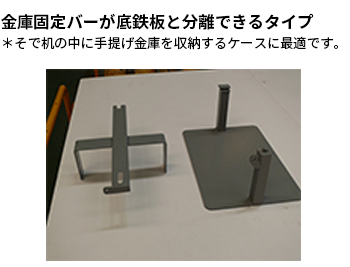 手提げ金庫盗難防止鉄板　（Bタイプ（金庫固定バー分離））